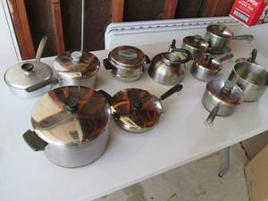 pots and pan set plus a couple othe...