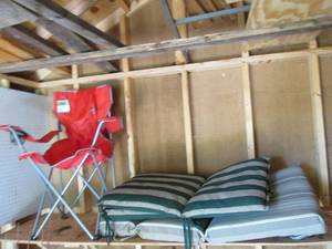 Collapsible canvas chairs and 3 pat...
