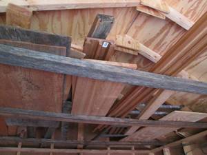 Misc wood in shed rafters...