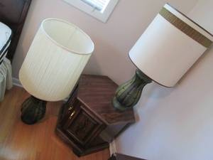 2 lamps and end table 21 hexagon 2...