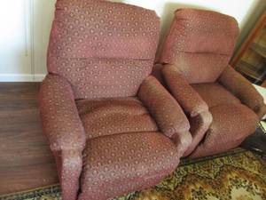 Pair of well loved recliners 353...