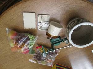 Fake fruit, apple peeler and decora...