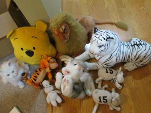 Box of large stuffed animals (see p...