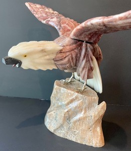 lot 12 image: Carved Rock Eagle Sculpture