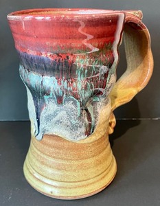 lot 19 image: Pretty Pottery Artisan Created Mugs