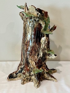lot 61 image: Whimsical Character Ceramic Tree Figurine