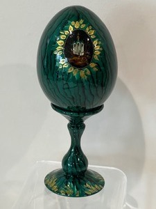 lot 109 image: Russian Painted Egg on Stand