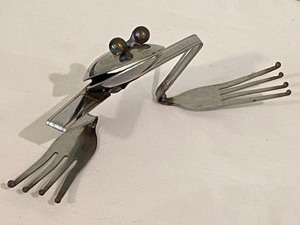 lot 192 image: Unique and Fun Frog Figurine made from Flatware