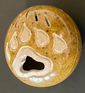 lot 191 image: Carved Paw Print Trinket Box
