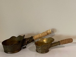 lot 185 image: Two Vintage Oriental Pan Irons
