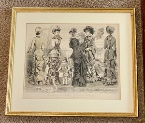 lot 171 image: Two Framed Antique Ladies Fashion Prints