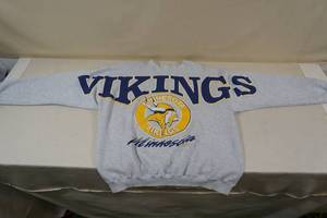lot 25 image: Vintage Minnesota Vikings Puffy Letter Sweatshirt
