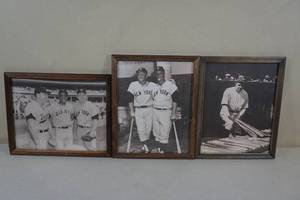 lot 55 image: Framed Baseball Photos - Ruth, Killebrew, Mantle