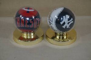 lot 58 image: Minnesota Twins and New York Yankees Logo Balls