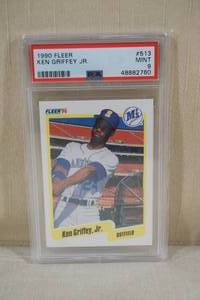 lot 92 image: 1990 Fleer Ken Griffey Jr Baseball Card - PSA 9