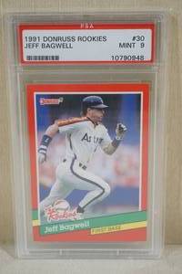 lot 93 image: 1991 Donruss Rookies Jeff Bagwell Card - PSA 9