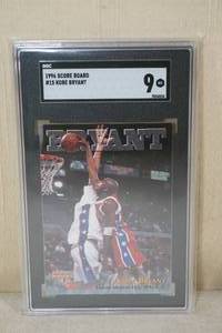 lot 100 image: 1996 Score Board Kobe Bryant Rookie Card - SGC 9