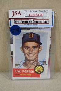 lot 206 image: 1953 Topps Reprint JW Porter Signed Card