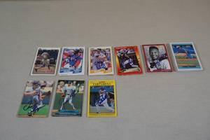 lot 210 image: In Person Auto Baseball Cards - Sheffield, Walker, Olerud, Lofton, Chili