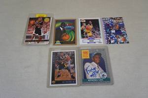 lot 221 image: In Person Auto Basketball Cards - Payton, Gill, Green, Van Exel