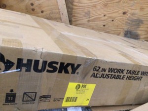 62 inch work table adjustable height by husky customer return sea terms on auction