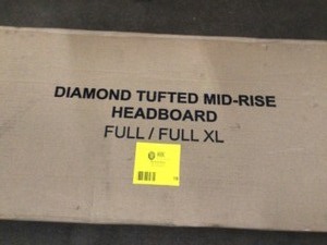 Diamond tuft mid rise headboard FullFull XL Customer returns see terms on auction