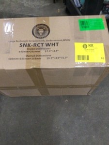Large rectangle ceramic sink Undermount lwhite Customer returns see terms on auction