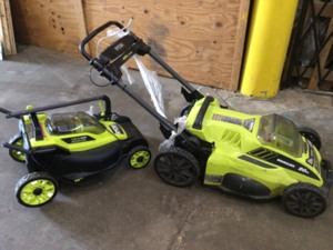 Lot of Ryobi push lawnmowers customer returns see terms on auction