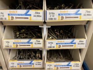 ASSORTED HEX CAP SCREWS AND CABINET
