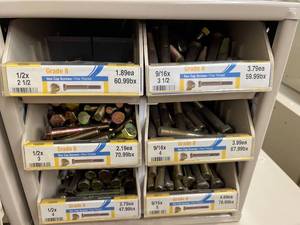 ASSORTED HEX CAP SCREWS AND CABINET