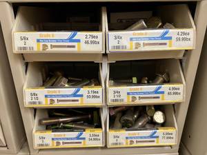 ASSORTED HEX CAP SCREWS AND CABINET