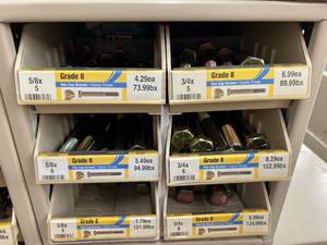 ASSORTED GRADE 8 HEX CAP SCREWS AND CABINET
