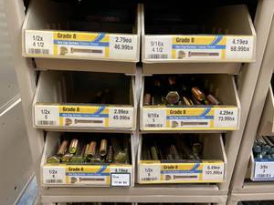 ASSORTED GRADE 8 HEX CAP SCREWS AND CABINET