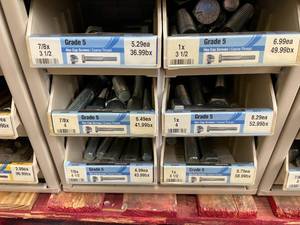 ASSORTED GRADE 5 HEX CAP SCREWS AND CABINET