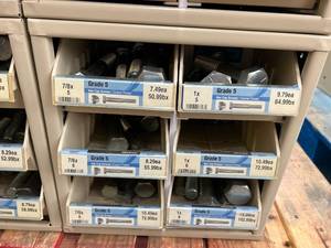 ASSORTED GRADE 5 HEX CAP SCREWS AND CABINET
