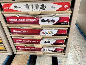 ASSORTED ELECTRICAL PARTS AND CABINET