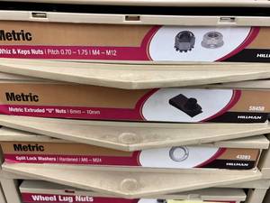 ASSORTED METRIC NUTSWASHERS AND CABINET