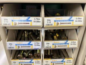 ASSORTED GRADE 8 HEX CAP SCREWS AND CABINET