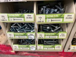 ASSORTED CARRIAGE BOLTS WITH CABINET