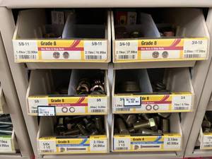 ASSORTED GRADE 8 HEX BOLTSWASHERSHEX CAP SCREWS WITH CABINET