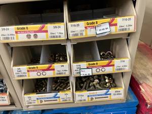 ASSORTED GRADE 8 HEX NUTSSTOP NUTSWASHERSCAP SCREWS AND CABINET