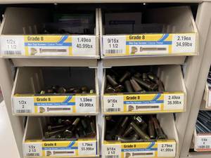ASSORTED GRADE 8 HEX CAP SCREWS AND CABINET