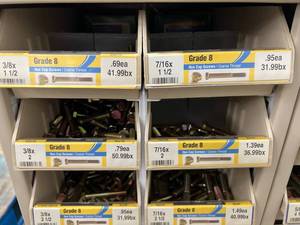 ASSORTED GRADE 8 HEX CAP SCREWS AND CABINET