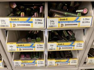 ASSORTED GRADE 8 HEX CAP SCREWS AND CABINET