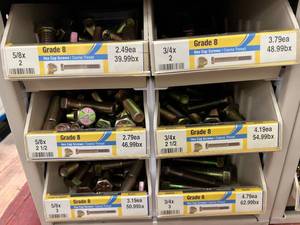 ASSORTED GRADE 8 HEX CAP SCREWS AND CABINET