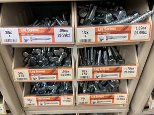 ASSORTED LAG SCREWS AND CABINET