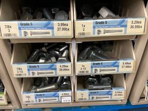 ASSORTED GRADE 5 HEX CAP SCREWS AND CABINET