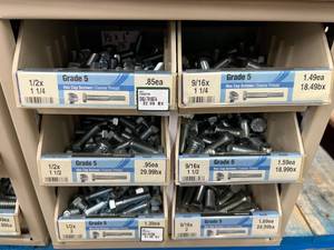 ASSORTED GRADE 5 HEX CAP SCREWS AND CABINET