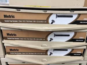 ASSORTED METRIC SOCKET CAP SCREWS AND CABINET