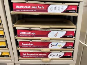 ASSORTED ELECTRICAL PARTS AND CABINET